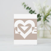Love White op Grey Briefkaart (Staand voorkant)