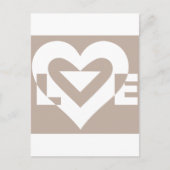 Love White op Grey Briefkaart (Voorkant)