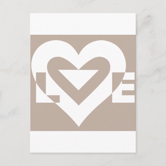 Love White op Grey Briefkaart (Voorkant)