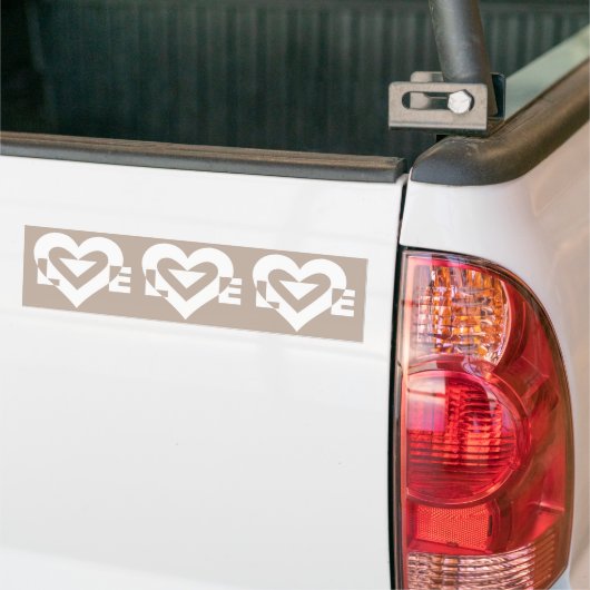 Love White op Grey Bumpersticker (Op Truck)