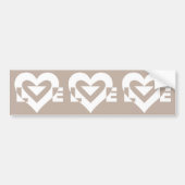 Love White op Grey Bumpersticker (Voorkant)