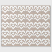 Love White op Grey Cadeaupapier (Vlak)