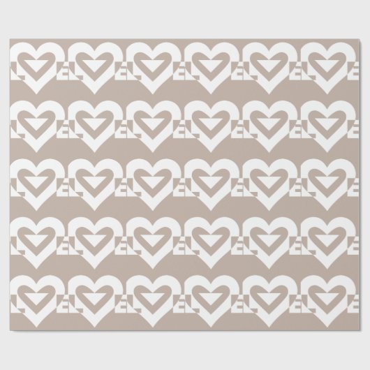 Love White op Grey Cadeaupapier (Vlak)