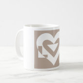 Love White op Grey Koffiemok (Voorkant links)