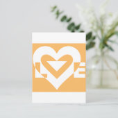 Love White op Sinaasappel Briefkaart (Staand voorkant)