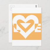 Love White op Sinaasappel Briefkaart (Voorkant / Achterkant)