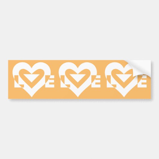 Love White op Sinaasappel Bumpersticker (Voorkant)