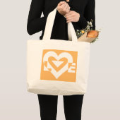Love White op Sinaasappel Grote Tote Bag (Voorkant (product))
