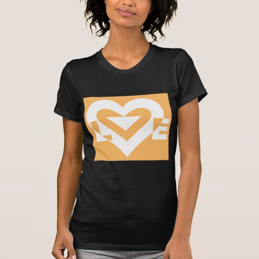 Love White op Sinaasappel T-shirt (Voorkant)