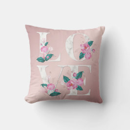  Love White Pink Floral Kussen