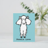 Love White Poodle Dog Briefkaart (Staand voorkant)