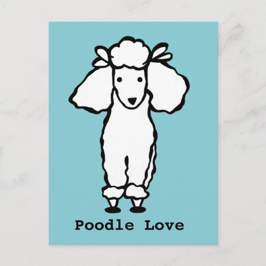 Love White Poodle Dog Briefkaart (Voorkant)