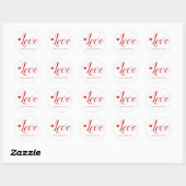 Love White Red Happy Valentijn Day Ronde Sticker (Vel)