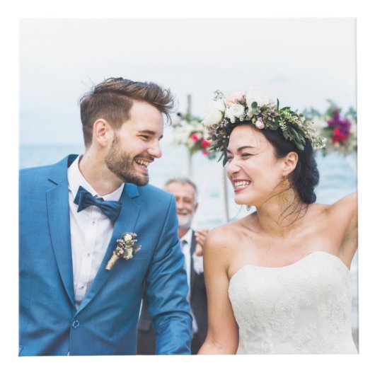 LOVE White Script Weddenschap Kubus (Voorkant)