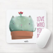 Love Who You Are Cactus Cat — Mouse Pad Muismat (Met muis)