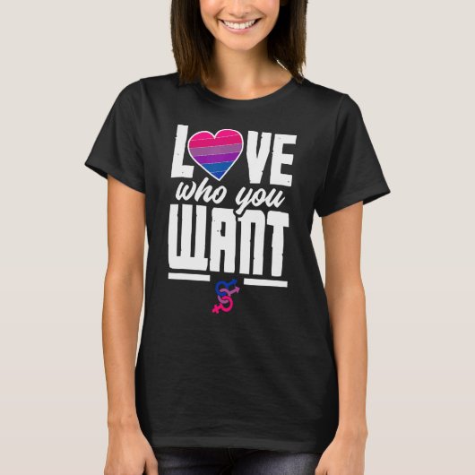 Love Who You Want Funny Bi Pride Flag Bisexual T-shirt (Voorkant)