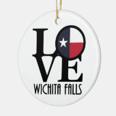 LOVE Wichita Herfsten, Texas Keramisch Ornament (Links)