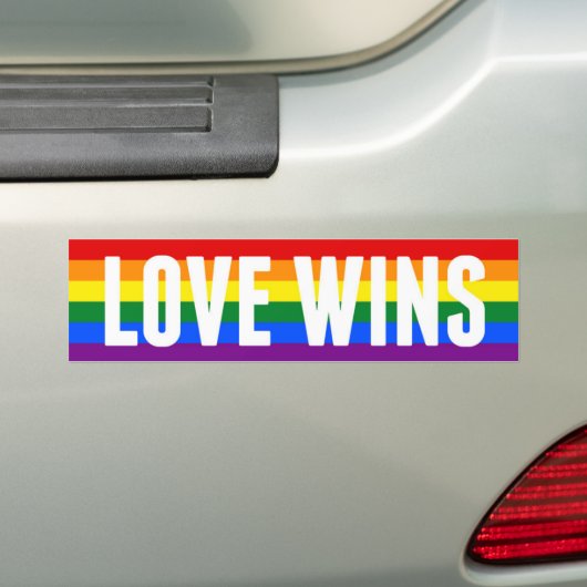 LOVE WIJS homohuwelijk bumper sticker (Op auto)