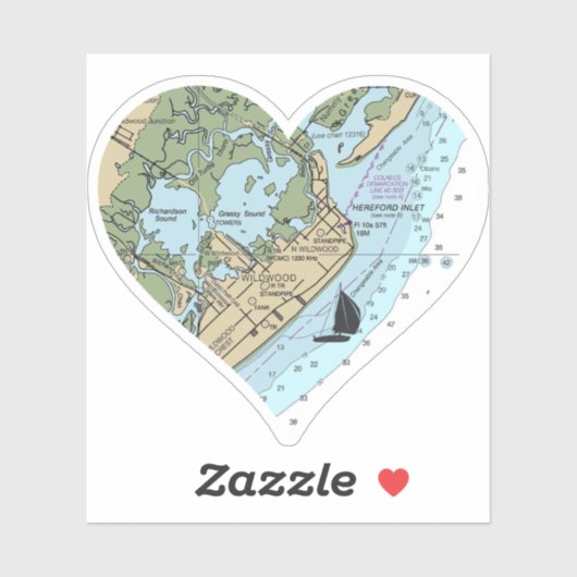 Love Wildwood NJ Chart Sticker (Vel)