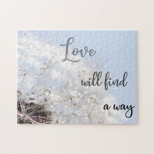 Love will find a way! Sky Blue Dandelion Seed Legpuzzel (Horizontaal)