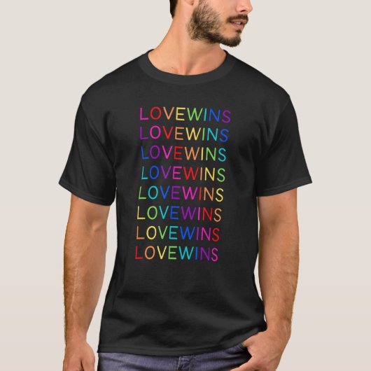 Love Will Win LGBTQ Rainbow Flag LGBTQIA+ Pride M T-shirt (Voorkant)