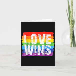 Love Win Rainbow Peace Sign Pride Lesbian Kaart
