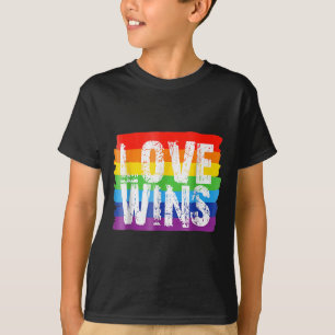 Love Win Rainbow Peace Sign Pride Lesbian T-shirt