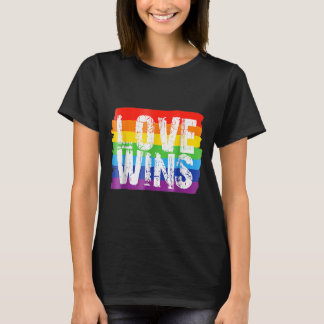 Love Win Rainbow Peace Sign Pride Lesbian T-shirt