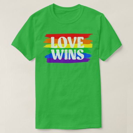  Love Win Rainbow Peace Sign Pride Lesbian T-shirt (Design voorkant)