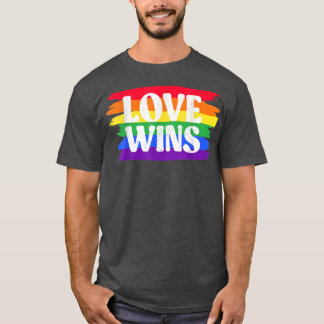Love Win Rainbow Peace Sign Pride Lesbian T-shirt