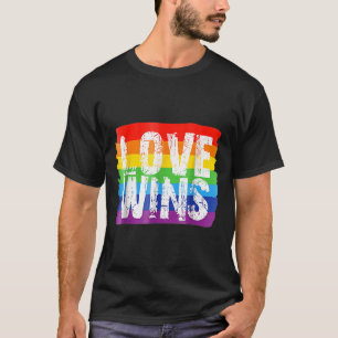 Love Win Rainbow Peace Sign Pride Lesbian T-shirt