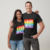 Love Win Rainbow Peace Sign Pride Lesbian T-shirt (Unisex)