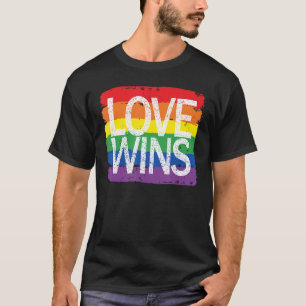 Love Win Rainbow Peace Sign Pride Lesbian T-shirt