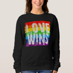 Love Win Rainbow Peace Sign Pride Lesbian Trui