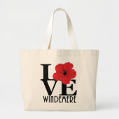 LOVE Windemere Florida Red Hibiscus Grote Tote Bag (Voorkant)