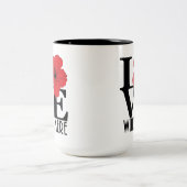 LOVE Windemere Red Hibiscus 15oz Tweekleurige Koffiemok (Center)