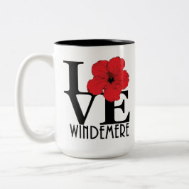 LOVE Windemere Red Hibiscus 15oz Tweekleurige Koffiemok