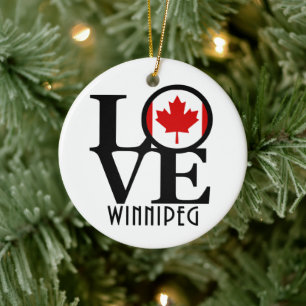 LOVE Winnipeg Canada Keramisch Ornament