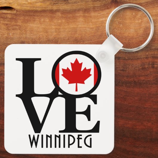 LOVE Winnipeg Canada Sleutelhanger (Achterkant)