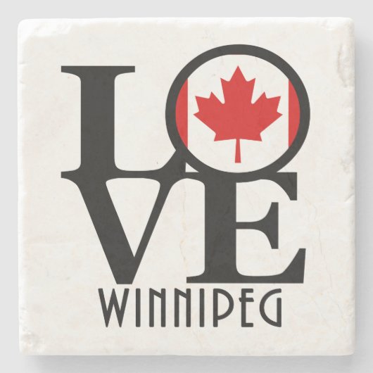 LOVE Winnipeg Stenen Onderzetter (Voorkant)