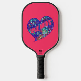 Love Wins Art Heart Pickleball Paddle