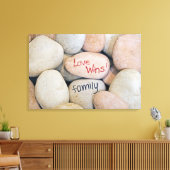 Love Wins-boodschap op stenen Canvas Afdruk (Insitu (Woonkamer))