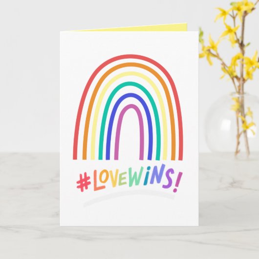 Love Wins Fun Rainbow Kaart (Gele Bloem)