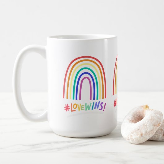 Love Wins Fun Rainbow Koffiemok (Met donut)