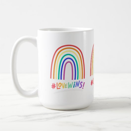 Love Wins Fun Rainbow Koffiemok (Links)