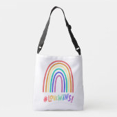 Love Wins Fun Rainbow Text bag Crossbody Tas (Achterkant)