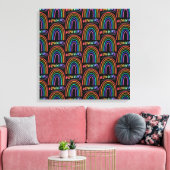 Love Wins Fun Rainbow Text Canvas Afdruk (Insitu (Woonkamer))