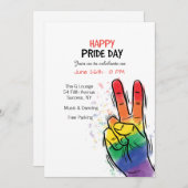 Love Wins Gay Pride Day Invitation Kaart (Voorkant / Achterkant)
