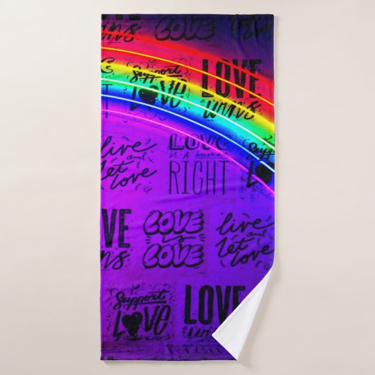 Love Wins Gay Pride LBGQT Rainbow Badhanddoek (Badhanddoek)