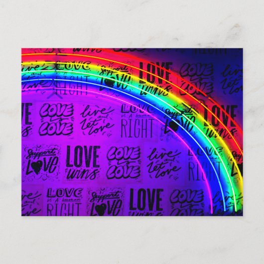 Love Wins Gay Pride LBGQT Rainbow Briefkaart (Voorkant)